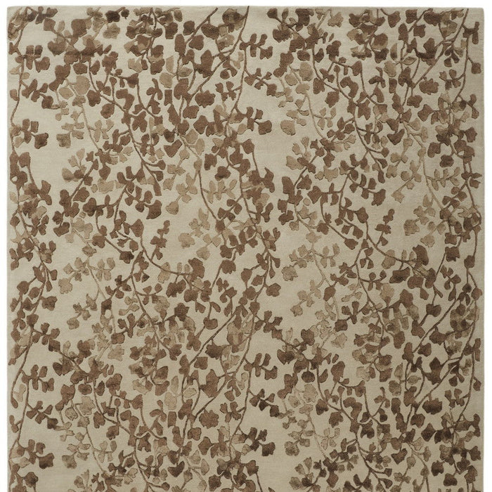 10' x 14' Floral Hand Tufted Area Rug - Taupe And Brown