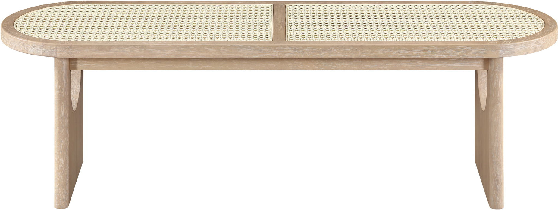 Canovia - Solid Wood And Faux Cane Bench