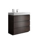 Giga Alice bathroom vanity with large storage, freestanding design, one-piece sink basin, modern style, without drain or faucet.