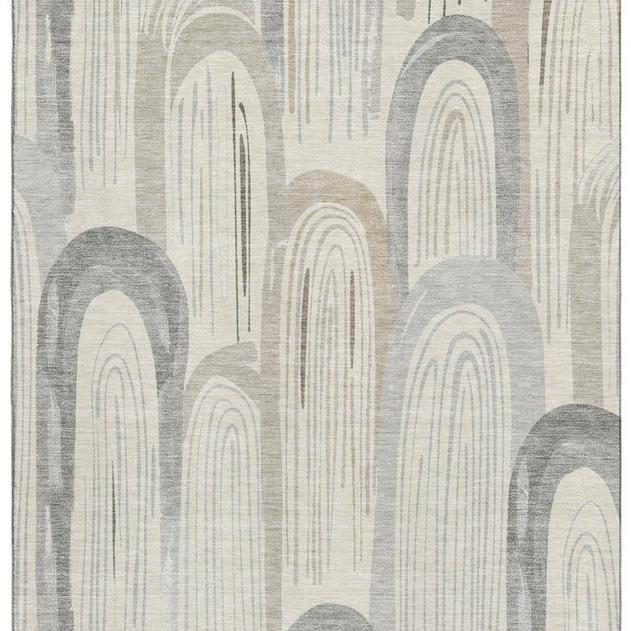 10' X 14' Geometric Washable Area Rug With UV Protection (694598) - Beige / Gray / Silver