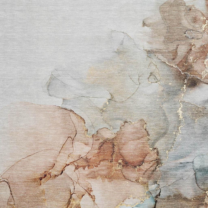 3' X 5' Abstract Washable Area Rug With UV Protection (647285) - Beige / Gray / Ivory