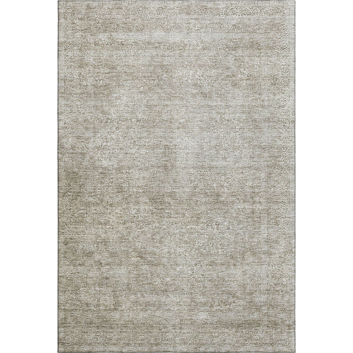 10' X 14' Abstract Washable Area Rug With UV Protection (688123) - Linen / Ivory
