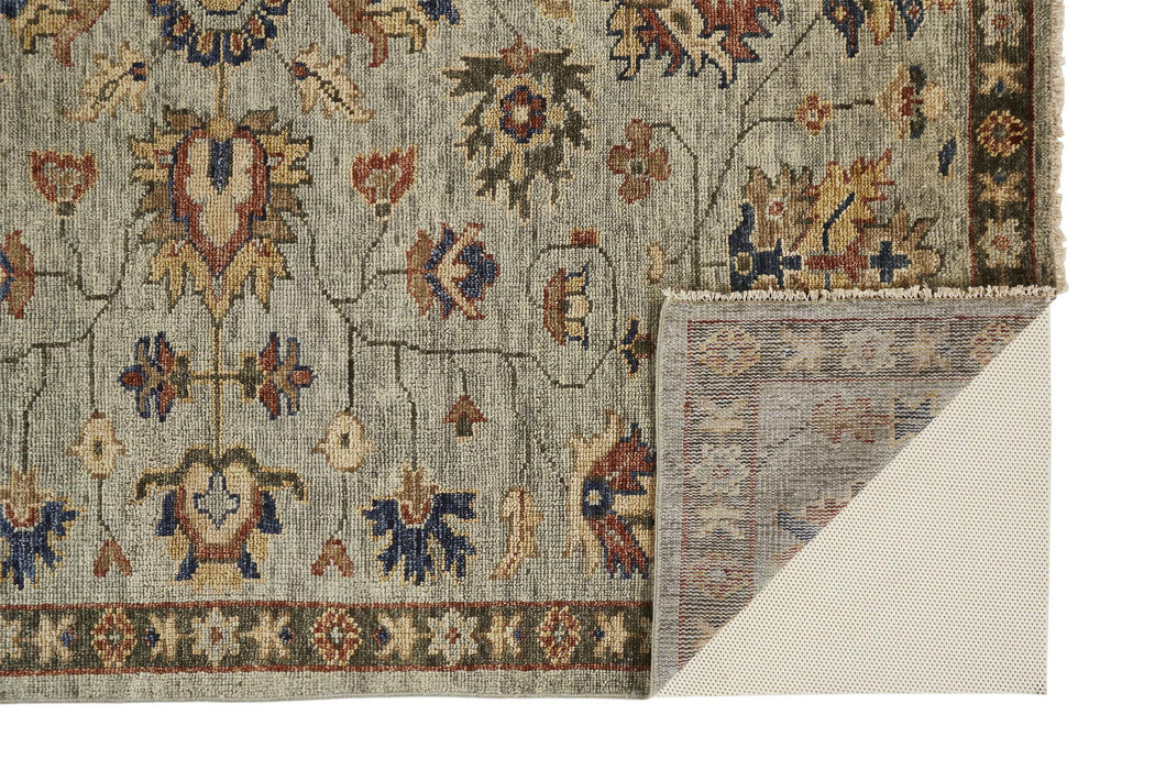 12' X 15' Wool Oriental Hand Knotted Area Rug With Fringe - Gray And Gold