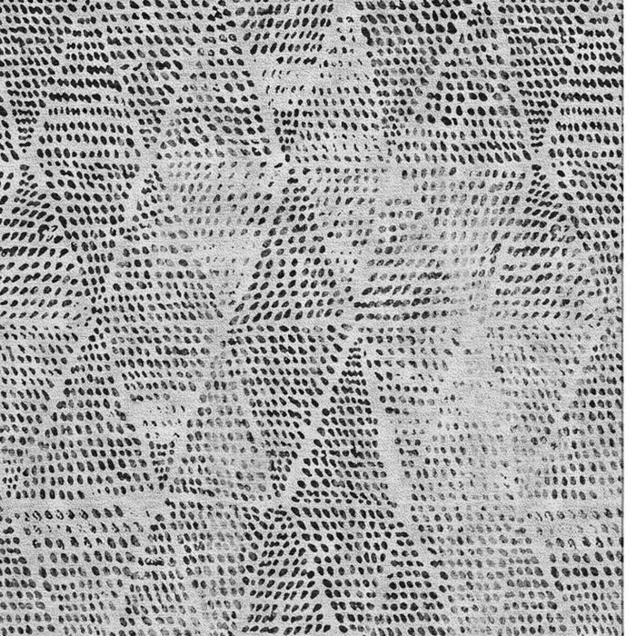 10' X 14' Diamond Washable Area Rug With UV Protection (650602) - Pewter / Ivory