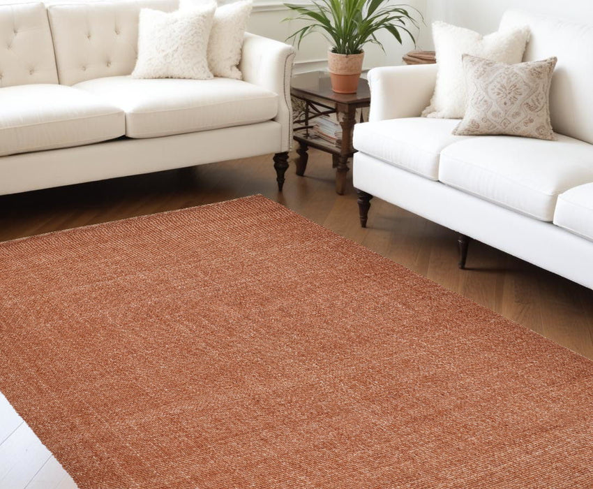 10' x 14' Hand Woven Area Rug - Orange