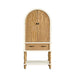 Giga arched flower carved sideboard cabinet with one drawer and shelf, natural and white finish, perfect for kitchen storage.