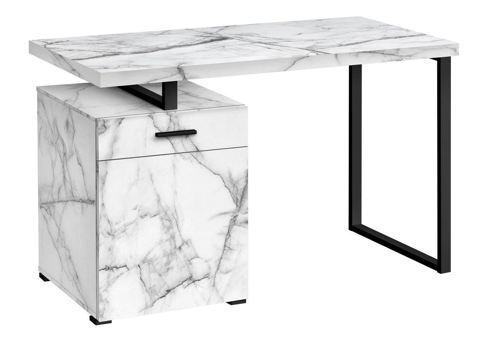 47" Wood And Metal Sled Computer Desk - White And Black