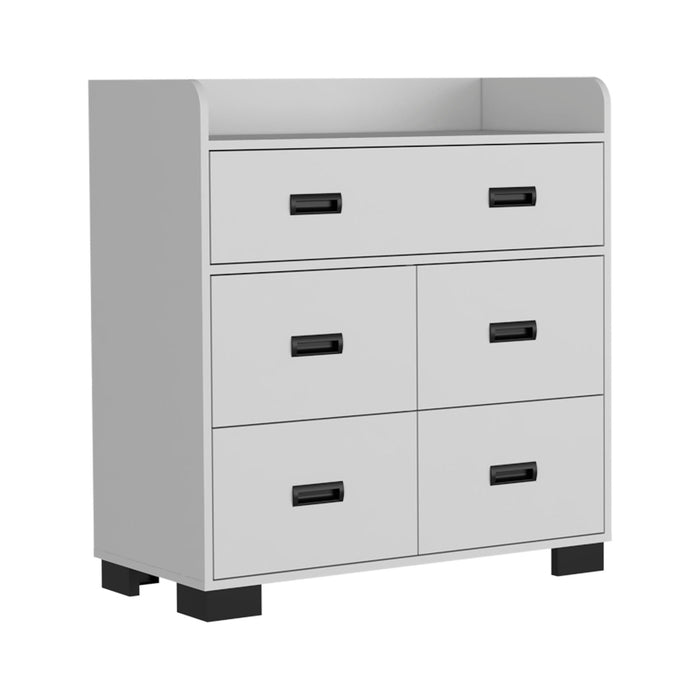 34" Five Drawer Dresser - White