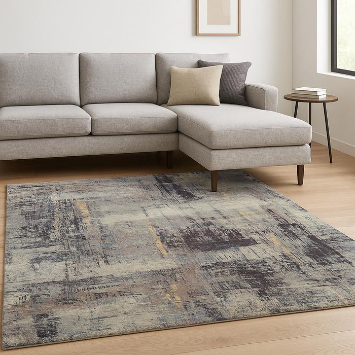 8' X 10' Abstract Hand Knotted Area Rug - Purple