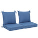 Giga outdoor deep seat cushion set in navy blue with waterproof, fade-resistant fabric, removable covers, straps, and handles for patio furniture.