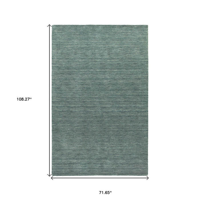 6' X 9' Wool Hand Tufted Area Rug - Light Blue