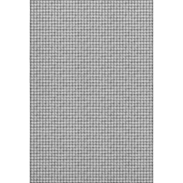 10' X 14' Houndstooth Washable Area Rug With UV Protection (645169) - Gray / Ivory