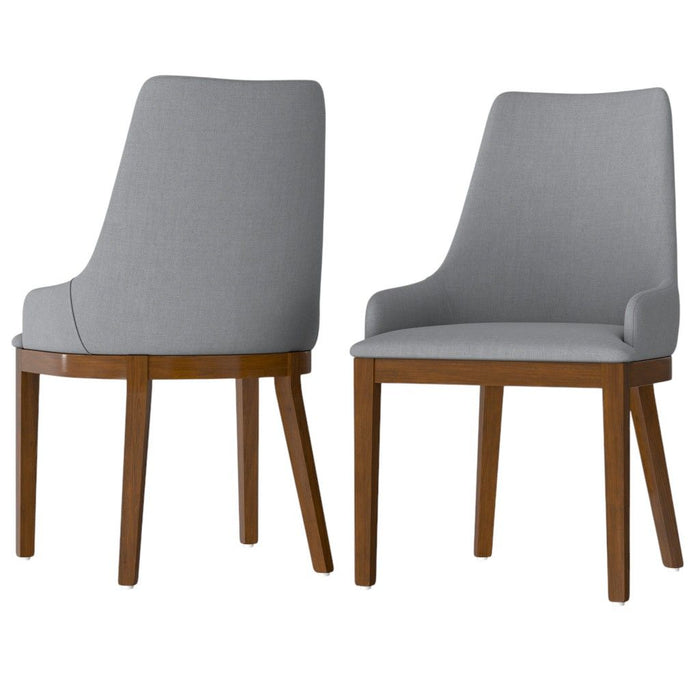 Wood Dining Parsons Chairs (Set of 2) - Gray / Walnut