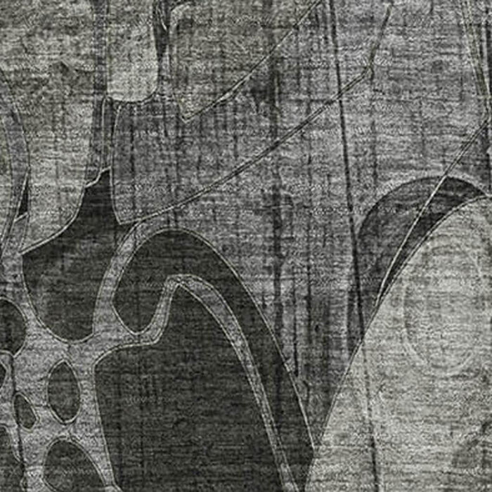 10' X 14' Abstract Distressed Washable Area Rug With UV Protection (648988) - Gray / Ivory