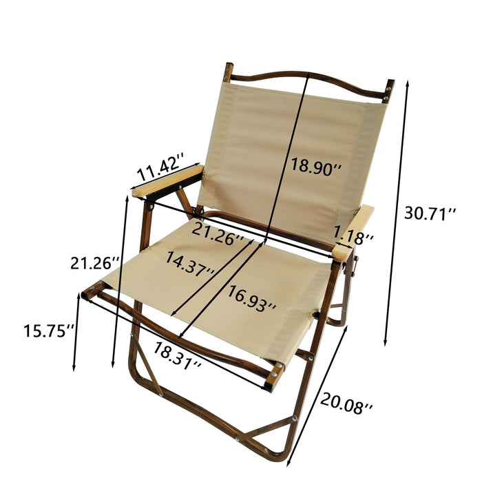 Set of four Giga brown foldable and portable armrest chairs, suitable for indoor and outdoor use, lightweight and comfortable.
