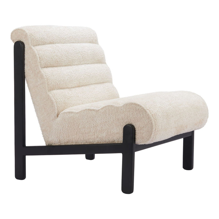 Upholstered Side Chair - Beige / Black