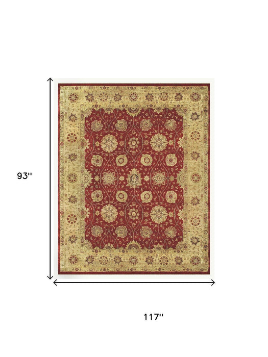8' X 10' Wool Oriental Hand Knotted Area Rug (744318) - Red / Gold