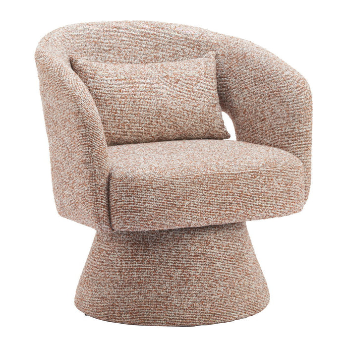 29" Modern Upholstered Swivel Arm Chair - Brown