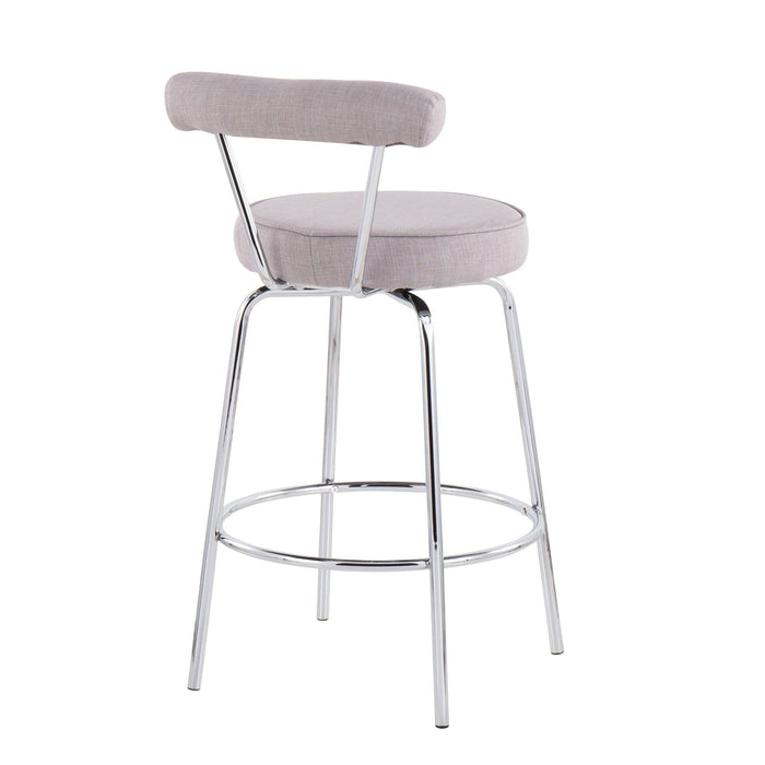 Rhonda - Contemporary Counter Stool (Set of 2) - Chrome Frame