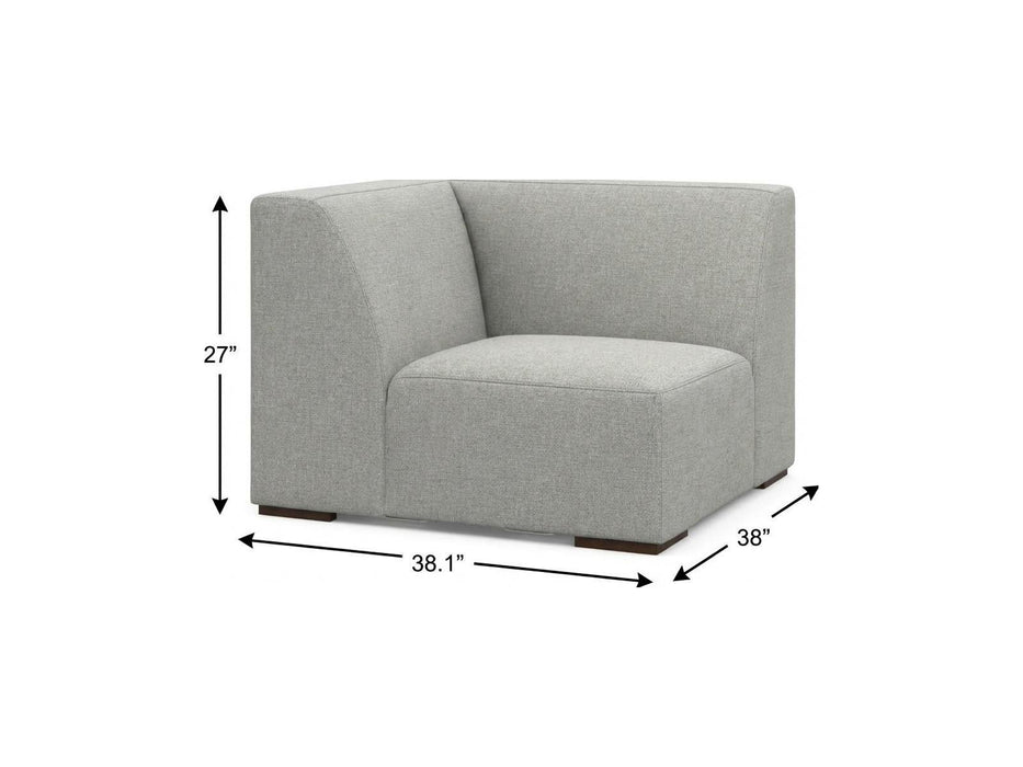38" Fabric Modular Sofa With Brown Legs - Gray