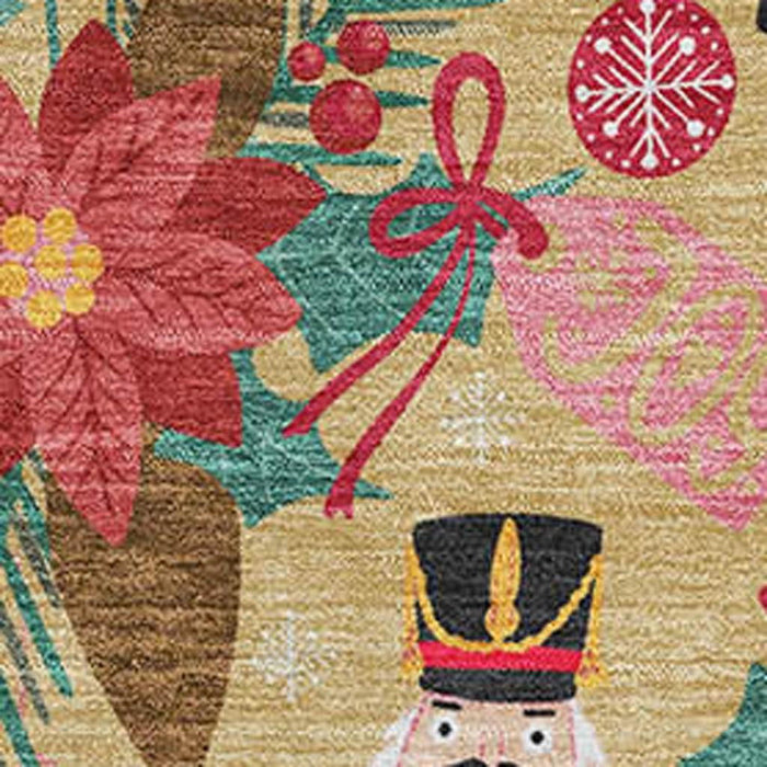 10' X 14' Abstract Geometric Washable Area Rug With UV Protection (702026) - Gold / Red / Black