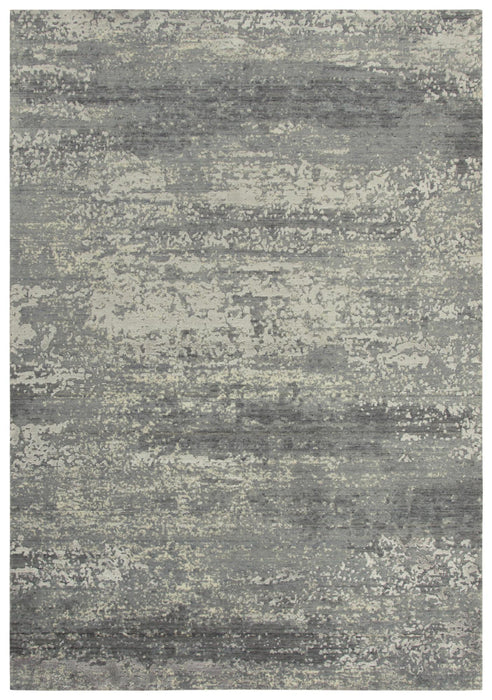10' X 13' New Zealand Lambs Wool Abstract Hand Carved Handmade Area Rug (747047) - Gray / Ivory