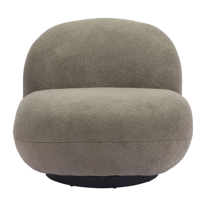 Sherpa Slipper Chair - Khaki Green And Black