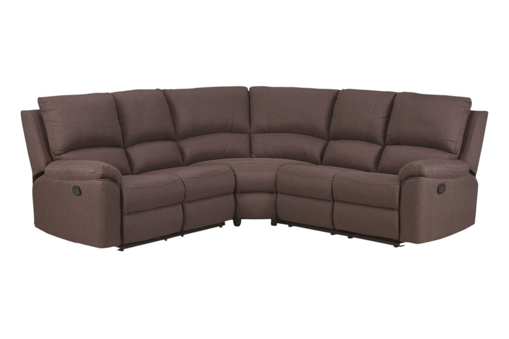 Polyester Blend Reclining U Shaped Three Piece Corner Sectional - Brown