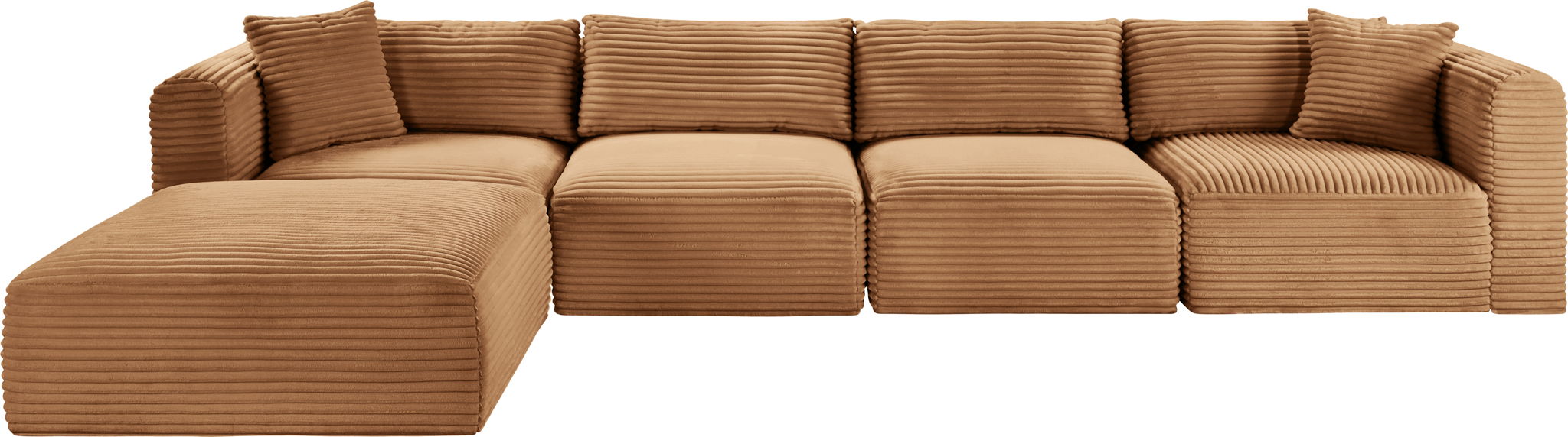 Shaggy - Fabric 5 Piece Modular Sectional With Ottoman