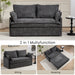 Giga pull-out sofa bed with side storage and built-in USB-C charging ports, featuring a convertible sleeper sofa couch.