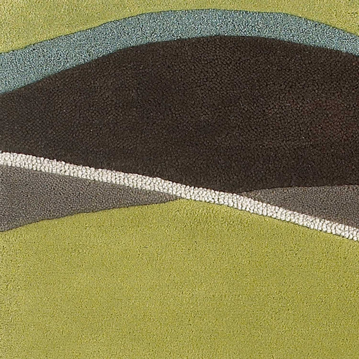 8' x 11' Hand Tufted Abstract Waves Indoor Area Rug - Lime Mocha