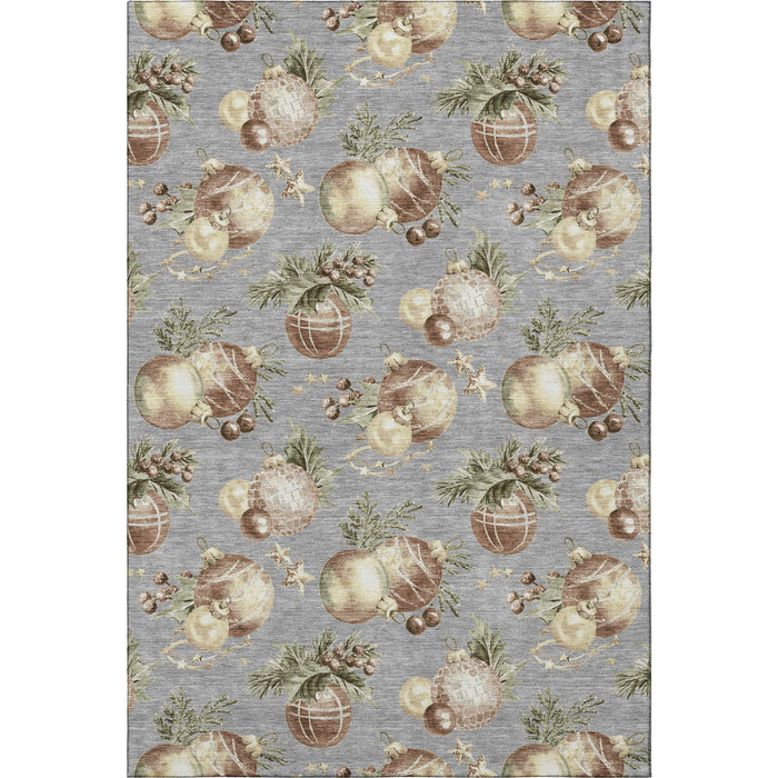 10' X 14' Polka Dot Washable Area Rug With UV Protection (702503) - Gray / Brown / Beige