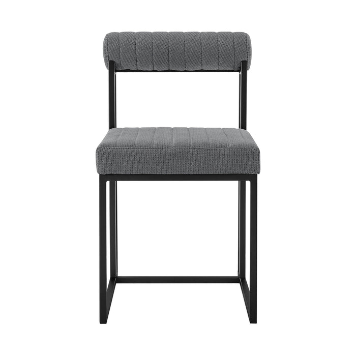 Upholstered Open Back Dining Side Chairs (Set of 2) - Gray