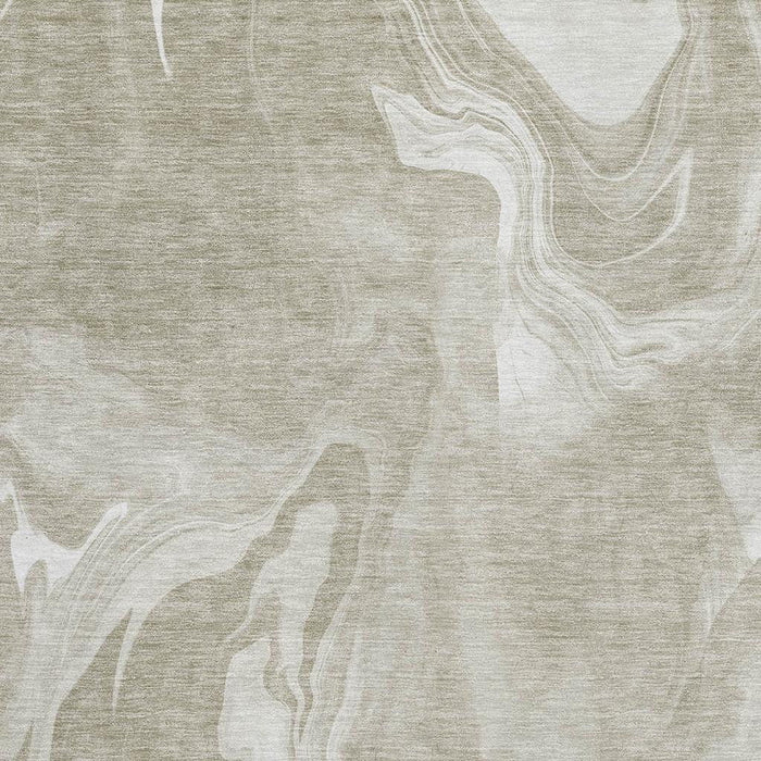 10' X 14' Abstract Washable Area Rug With UV Protection - Taupe And Ivory