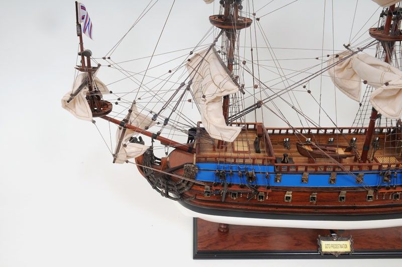 1700 Goto Predestination Hand Painted Decorative Boat - Blue / Brown