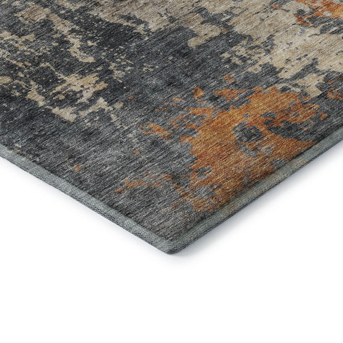 10' X 14' Abstract Washable Area Rug With UV Protection (688401) - Khaki / Beige / Blue