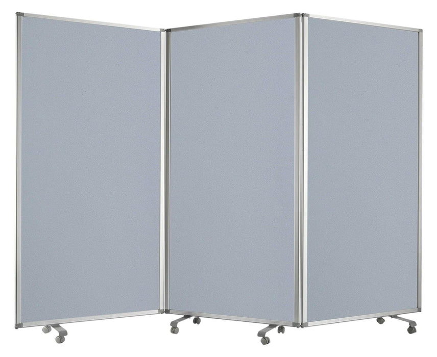 71" Folding Three Panel Screen Room Divider - Gray
