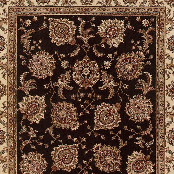7' X 10' Oriental Area Rug, Polypropylene - Brown And Ivory