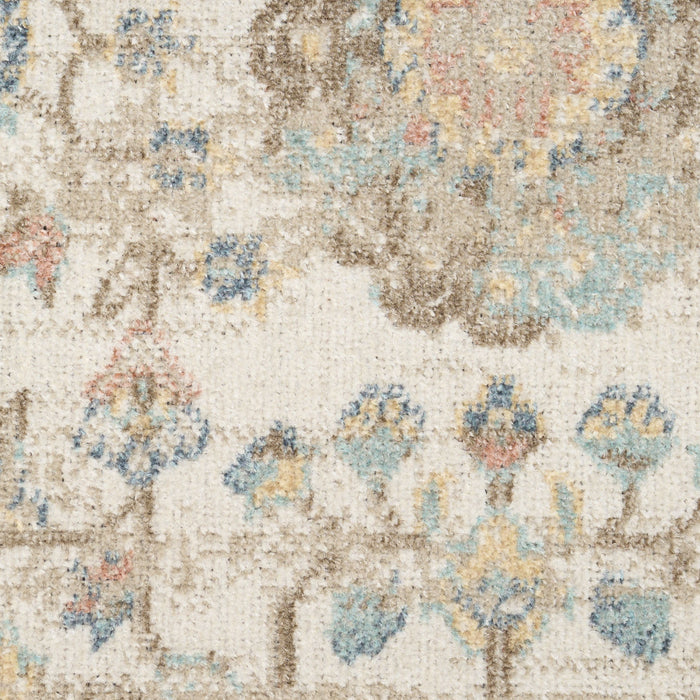 8' X 10' Abstract Shag Area Rug - Beige And Ivory
