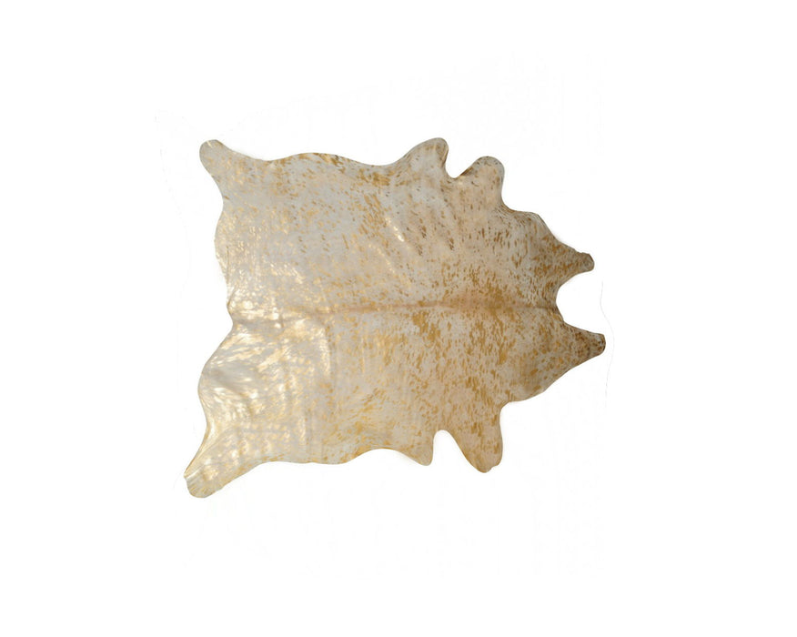 60" x 84" Cowhide - Area Rug - Natural And Gold