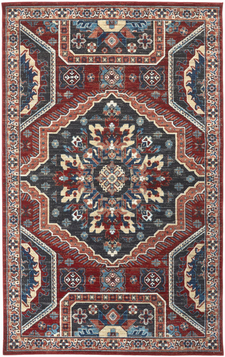 13' x 15' Abstract Power Loom Distressed Area Rug - Blue Gray