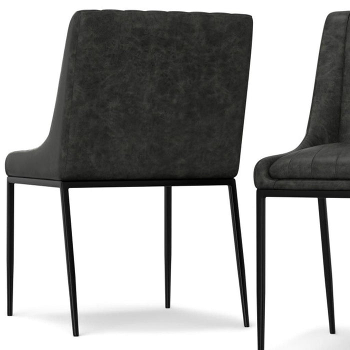 Wood Dining Parsons Chairs (Set of 2) - Gray / Black