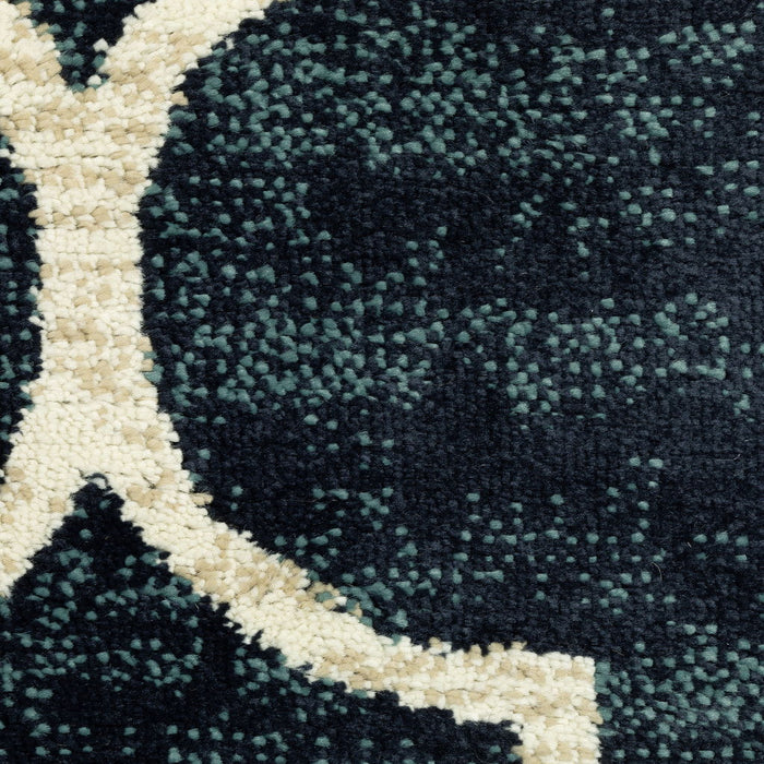 10' x 13' Geometric Power Loom Stain Resistant Area Rug - Navy And Ivory