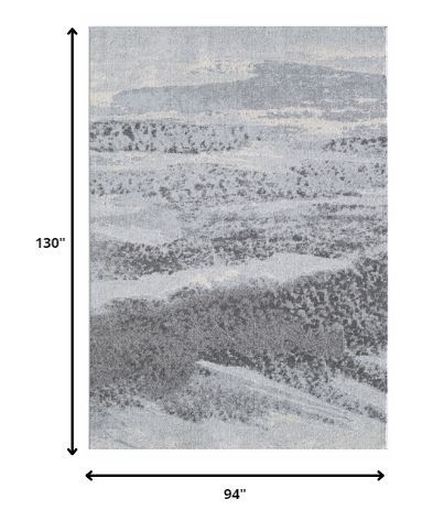 7.8' x 10.8' Abstract Area Rug - Blue And Gray