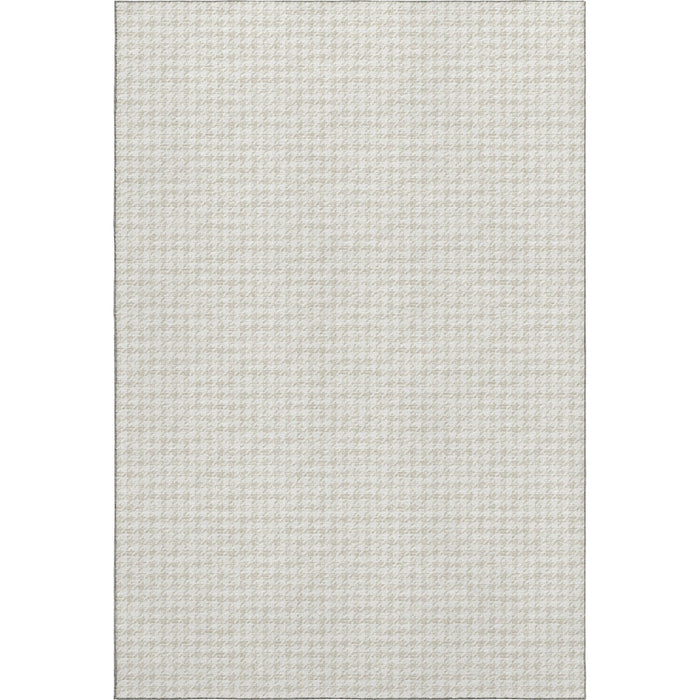 10' X 14' Houndstooth Washable Area Rug With UV Protection (645139) - Linen / Ivory