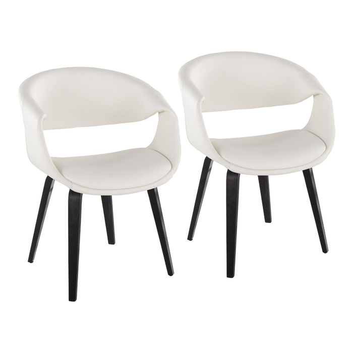 Curvo - Upholstered Chair (Set of 2) - Black Wood Legs