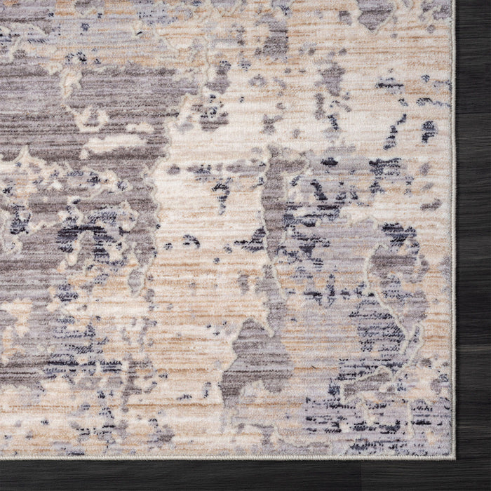 7.8' x 9.8' Abstract Polyester Area Rug - Gray