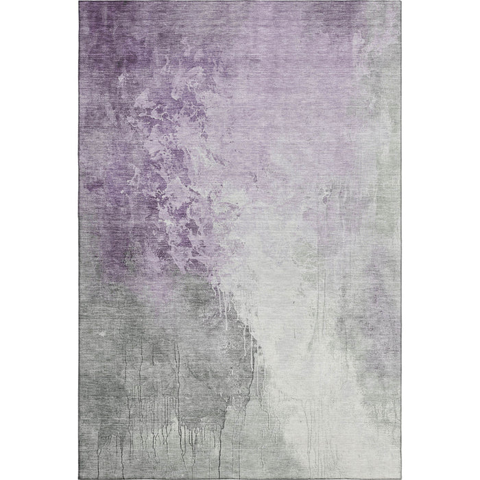 10' X 14' Abstract Washable Area Rug With UV Protection (705473) - Lavender / Ivory