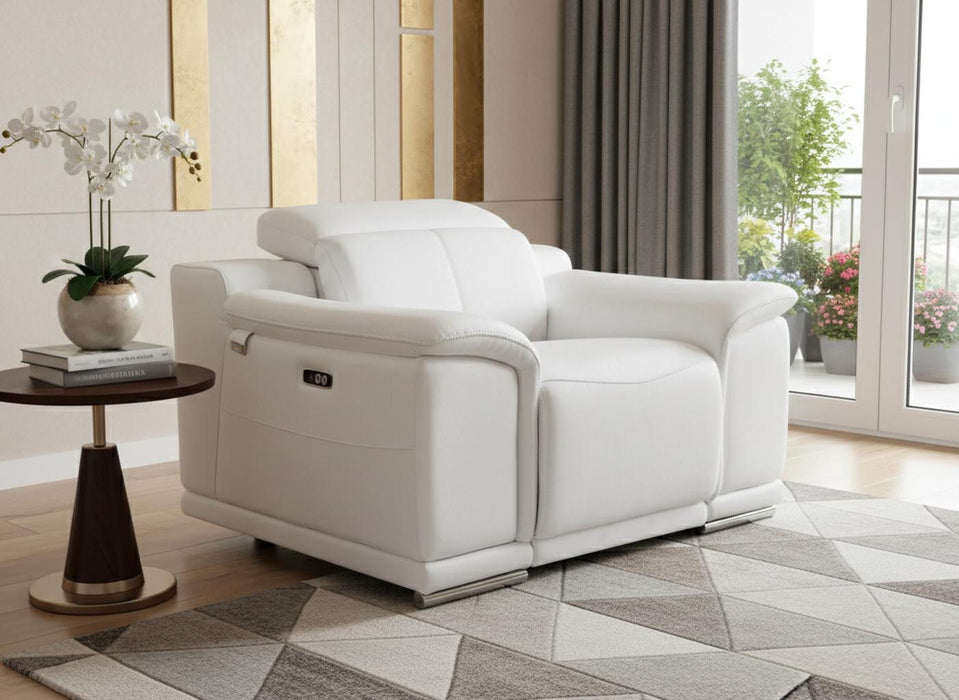 Mod Winter Italian Leather Recliner Chair - White
