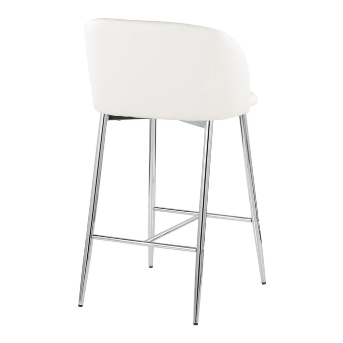 Fran - Fixed-Height Counter Stool (Set of 2) - Silver Metal Base